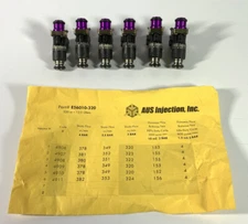 AUS Injection E56010-320-6-S Performance Fuel Injectors 320cc 43 psi 12.5 ohms