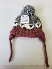 zara kids baby knit winter hat sheep ear covers new with tags size 6-12 months