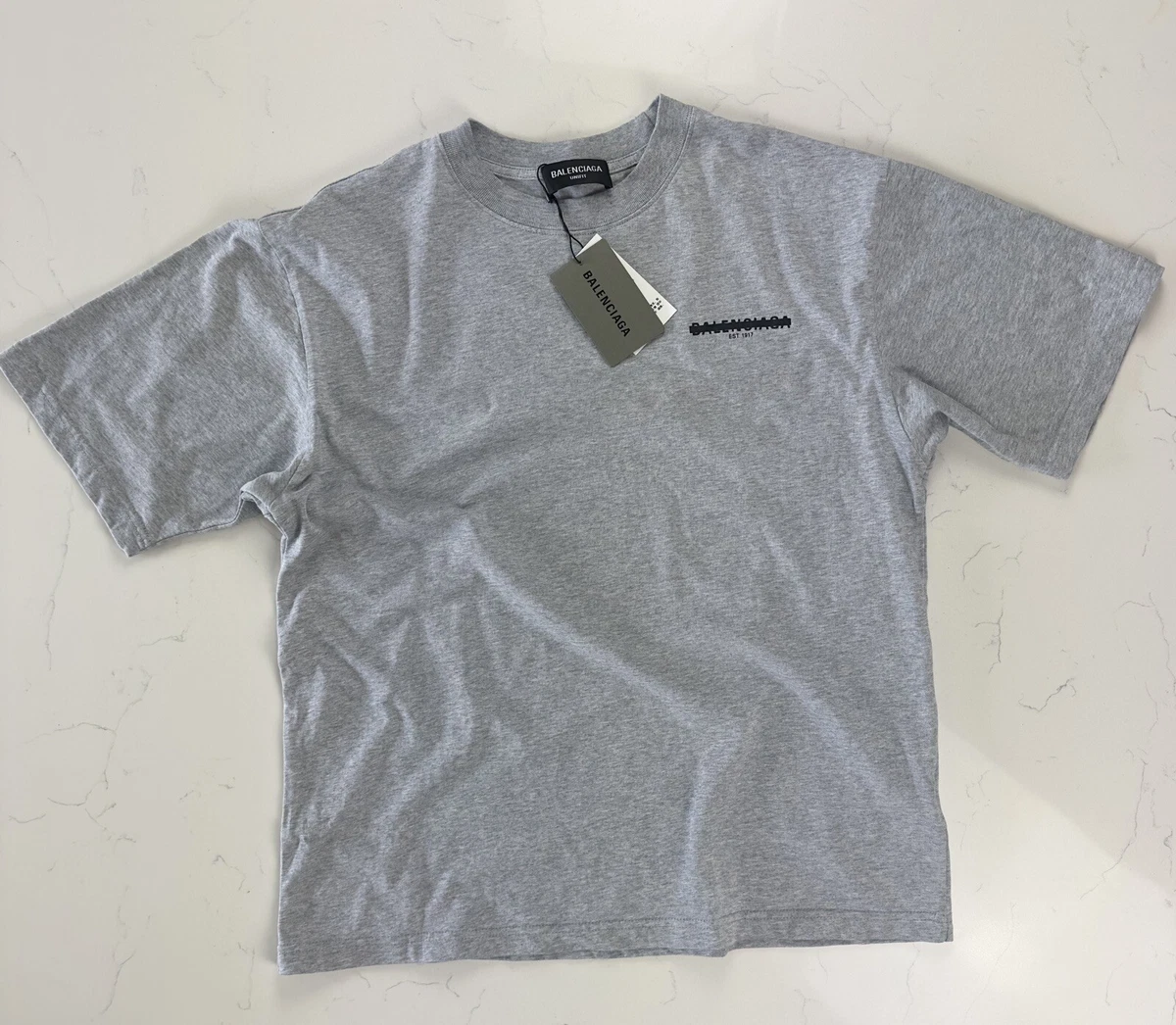 balenciaga printed cotton jersey t shirt