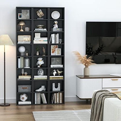 8-Tier Media Tower Rack Adjustable DVD Shelf Slim Storage Cabinet Home Office US - Picture 4 of 6