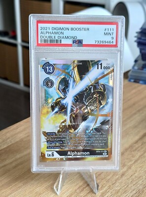 2021 Digimon Card Game Double Diamond BT6 111 Sec Alphamon PSA 9