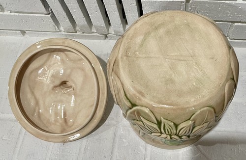 RETRO HANDPAINTED FROG ON LILY PAD CERAMIC GLAZED JAR W/FROG LID , LARGE SIZED - Bild 10 von 10