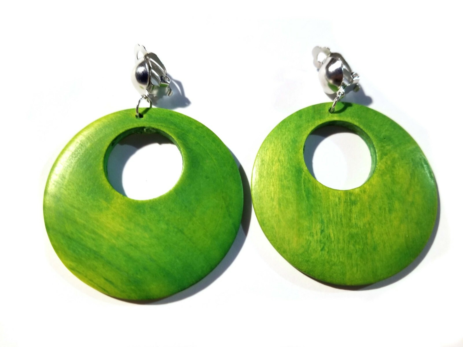 Orecchini A Cerchio In Legno D'ulivo (cod.004) - Donna - Accessori - Foto 2