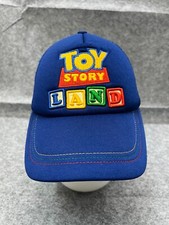 DisneyParks Toy Story Land Hat Cap Snap Back Youth 7 1/8 Blue Poly Nylon Trucker