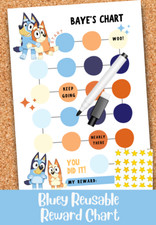 Personalised Bluey Good Behaviour Reward Chart Reusable A4 Chore Print Kids