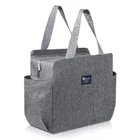 Insulated Lunch Bag with Dual Side Pockets Thermal Lunch Tote Bag Women Men6598