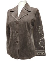 Nordstrom Women New Small 100% Leather Lined Collared Button Down Jacket(#e8