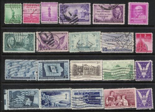 USA 1938 - 1957 Scott's #804 - #109,3 43 Diff. Briefmarken, gebraucht, 3 Ansichten. Cat$10+ - Bild 3 von 3