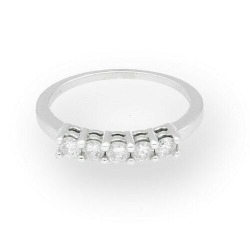 18 Karat Weißgold 0,50 Karat Diamant Ewigkeit Ring (Größe O) 3 mm Breite - Bild 1 von 3