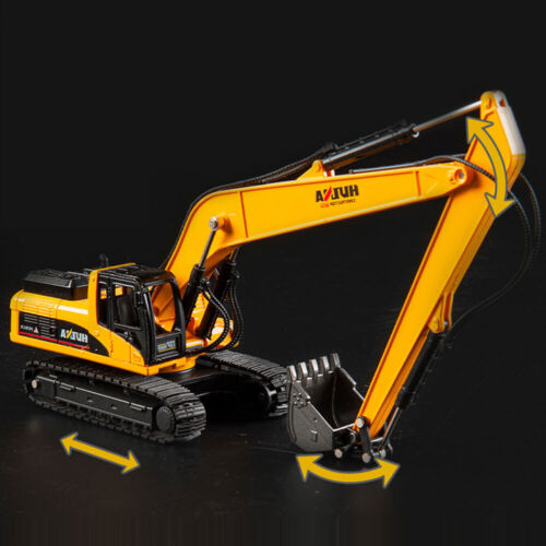 1/50 Excavator Construction Vehicle Model Metal Diecast Excavator Toy Yellow - Picture 3 of 5