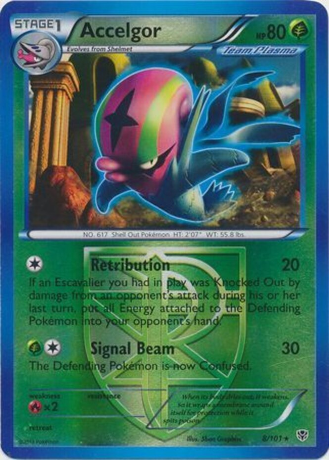 Accelgor - 8/101 - Rare - Reverse Holo LP, English Pokemon Plasma Blast