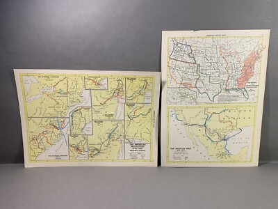 Vintage C.S. Hammond American History Geography Maps Reference Info