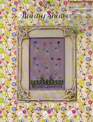 JUST NAN ''BUNNY SHOWER'' KREUZSTICHKARTE & VERZIERUNGEN (JN271) 2014