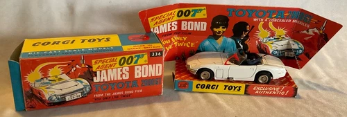 VINTAGE 1967 CORGI TOYS SPECIAL AGENT JAMES BOND 007 TOYOTA GT2000 #336 IN BOX