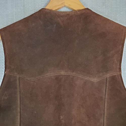 VTG BUCKBOARD Maryland Size 40 Mens Thick Suede Sherpa Snap Vest Western Brown image 9