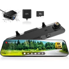 WOLFBOX G900 Mirror Camera Dash Cam Front and Rear With Super Night Vision