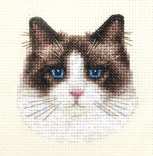 RAG DOLL CAT, KITTEN ~ Full counted cross stitch kit *Fido Stitch Studio