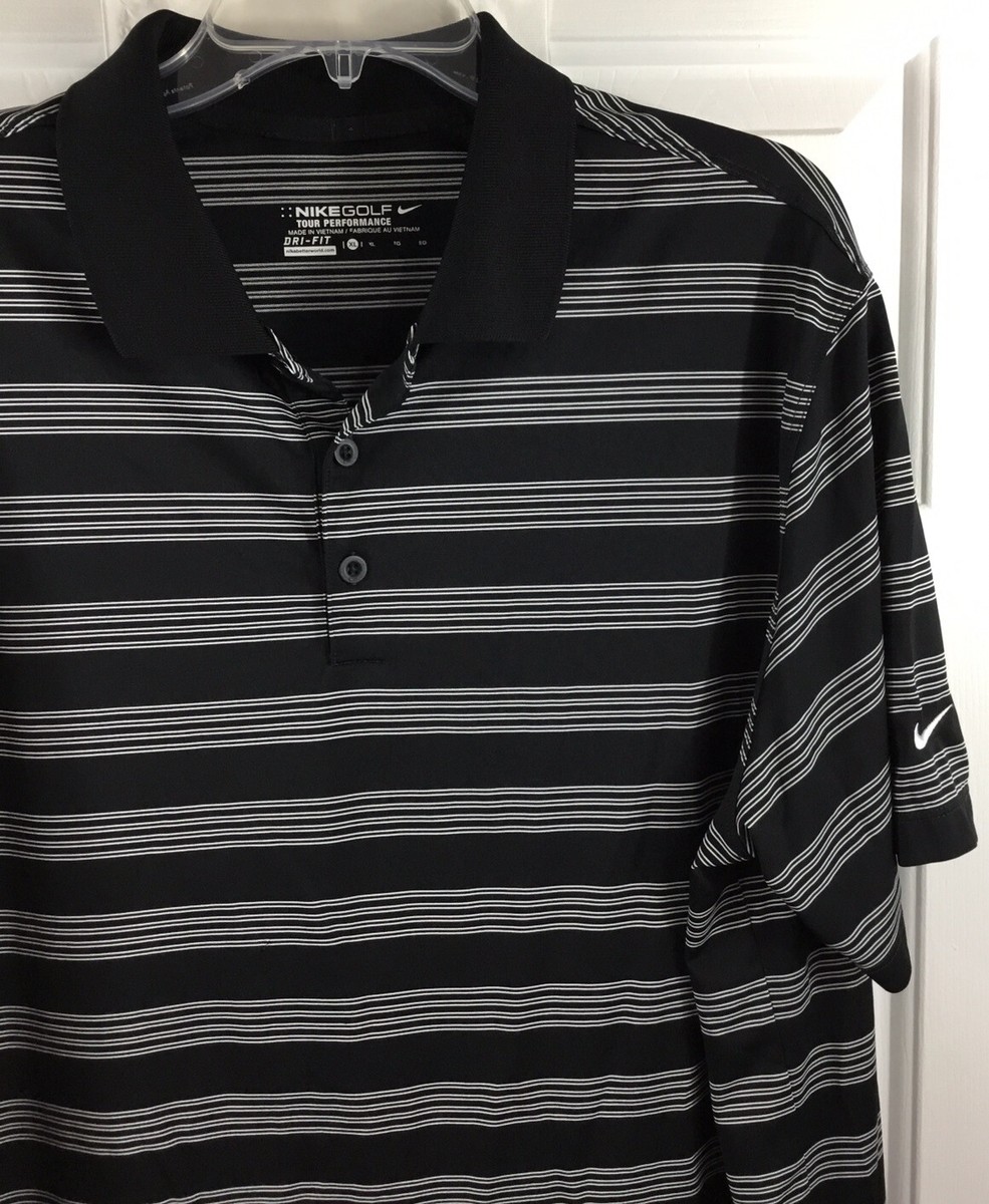 NIKE GOLF XL ストライプ柄ポロシャツ 美品 ナイキゴルフ ポロシャツ メンズ XLサイズ ボーダー柄 速乾