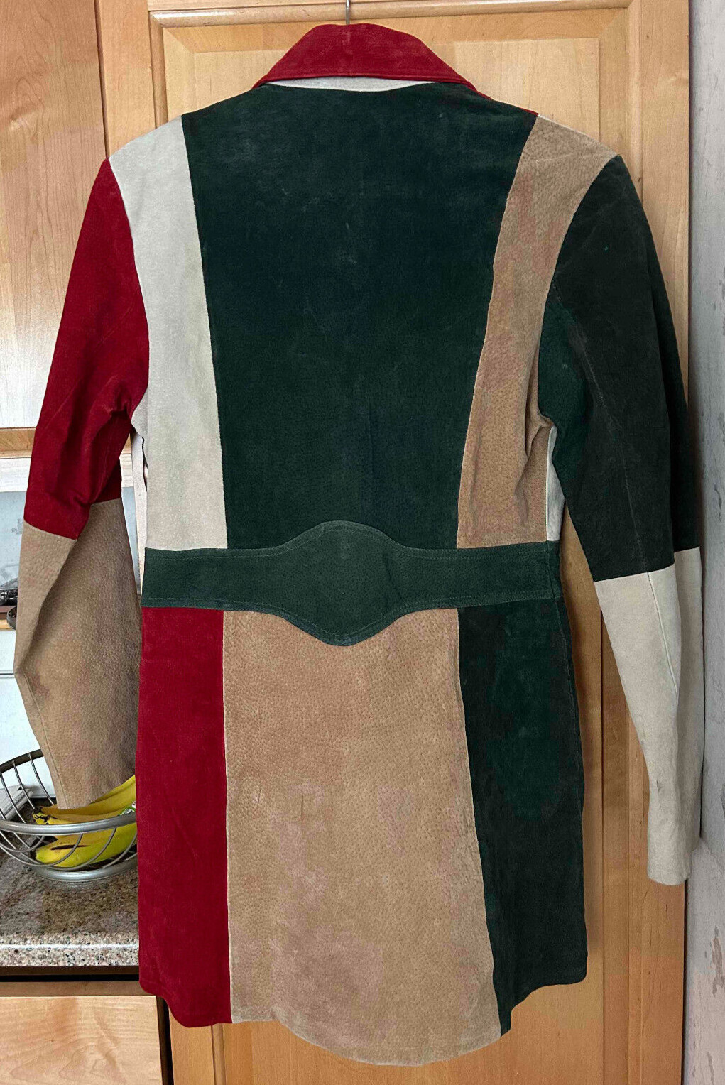 Leather Patchwork Tailored Coat Size M - Please R… - image 2