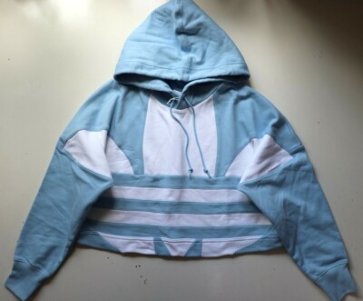 ADIDAS ORIGINALS CROPPED TREFOIL LOGO PULLOVER HOODIE FS1312 WOMEN S