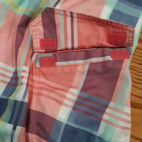 Red Camel Plaid Lightweight Preppy Polyester Swim Trunks Board Shorts w/ Pockets - Picture 6 of 12