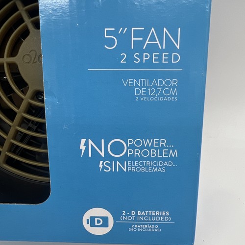 New O2COOL 5” 2-Speed Battery Operated Fan Adjustable Black Free S&H - Picture 2 of 4