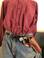 FITS Colt SAA Chiappa 1873 Ruger Vaquero 4.75 Western Holster Cross Draw w Strap