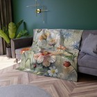 Wildflowers Velvet Blanket, Floral Throw, Cozy Home Decor, Gift for Her 