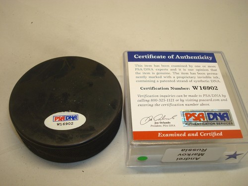Disco de Hockey Andrei Markov Firmado Equipo Rusia Autografiado PSA/ADN Certificado de Autenticidad 1A - Imagen 2 de 3