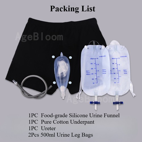 Herren Silikon Urinsammler Katheter Männer Urinalinkontinenz 2X500ml Beinbeutel - Bild 22 von 26