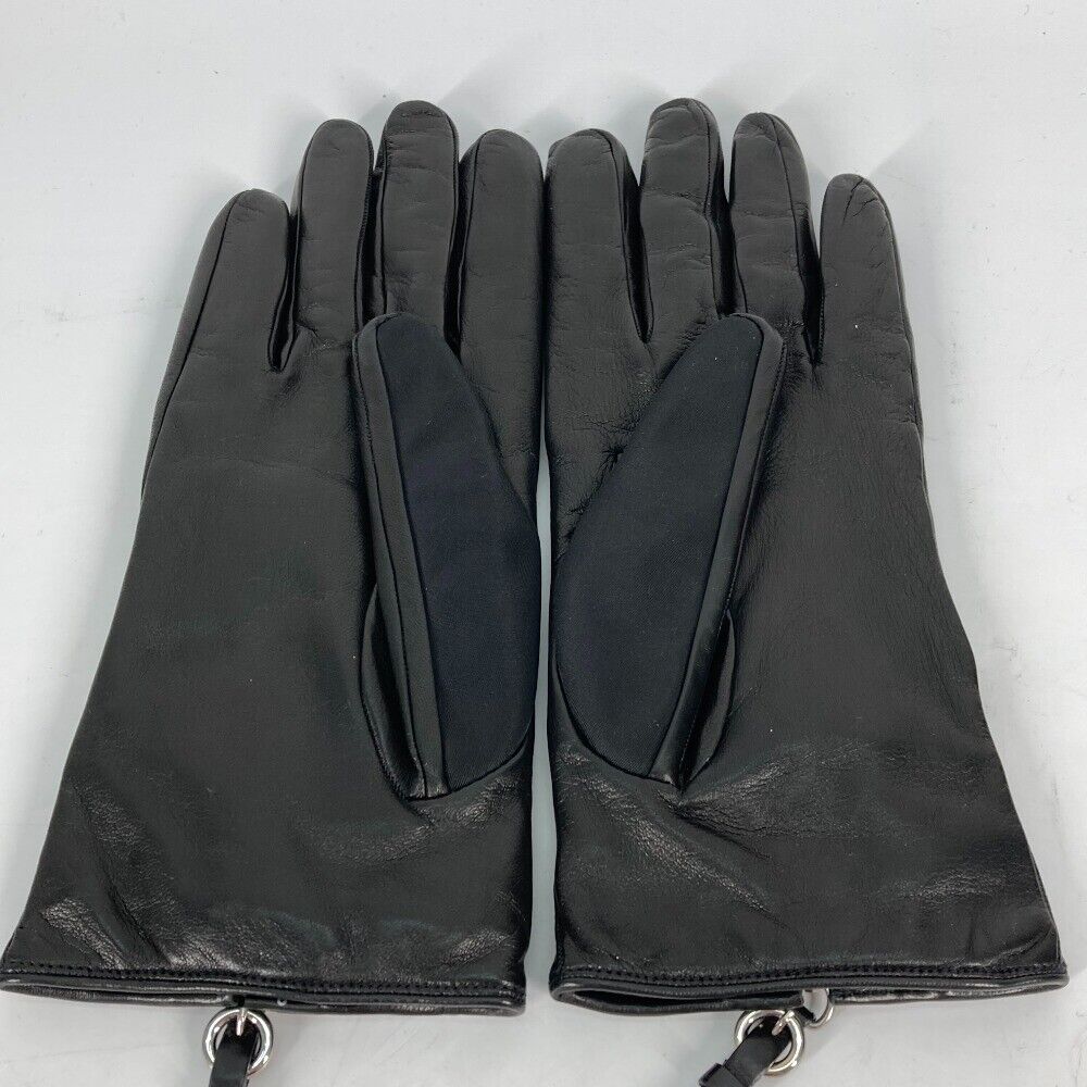 PRADA Glove Zip gloves Lambskin Leather Black | eBay