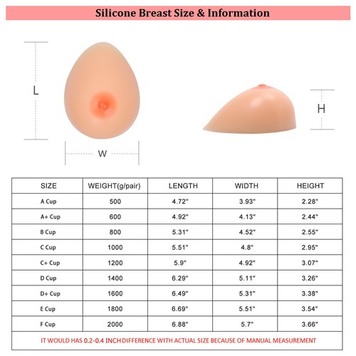 Silicone Breast Forms Mastectomy Enhancer Crossdresser Self-adhesive 1 Pair - Picture 8 of 8