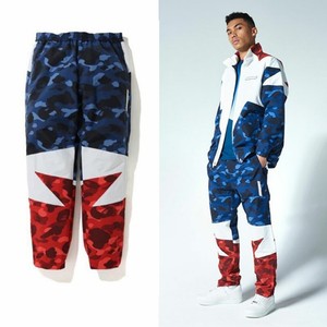 bape color camo track pants
