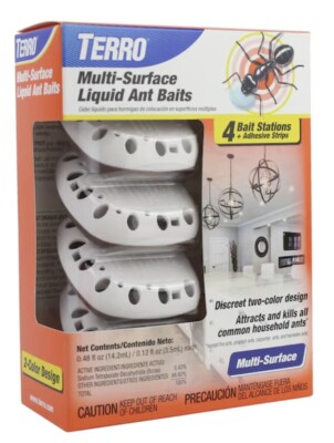 Terro T334B Multi-Surface Liquid Ant Baits with Bait Station & Adhesive Strips