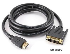 6ft. HDMI to DVI-D Single-Link Digital Video Cable, Gold-Plated, DH-2806C