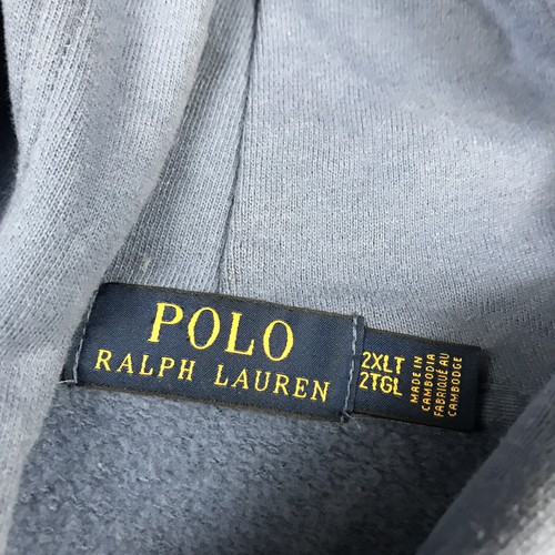 Polo Ralph Lauren Hoodie Mens 2XLT Tall Blue Sweatshirt Polo 1992 Fleece Logo - Picture 4 of 9