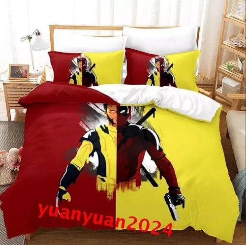 Deadpo0l & Wolverine Boys' Duvet Cover Bedding Set Single Double King Gift#` EQ - Picture 29 of 55