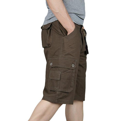 Hommes Cargo Short Combat Demi Pantalon Multi-Poches Randonnée Pêche Coupe Ample - Foto 5 di 18
