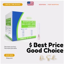 100 Sterile 34 Ga 4mm Disposable Needles with Caps, Ideal for Precise Dispensing