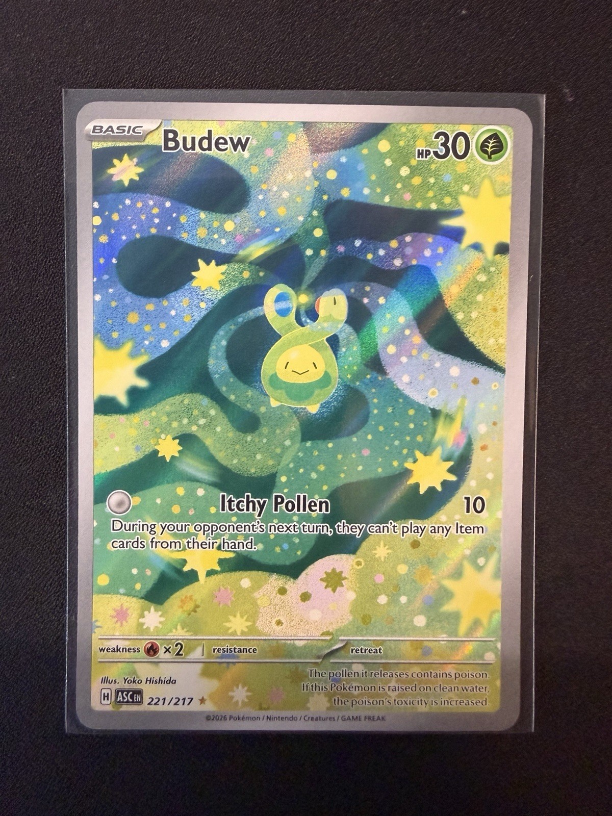 Budew 221/217 Illustration Rare Full Art - Ascended Heroes ASC Pokemon TCG NM