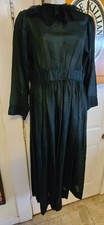 Antique Early 1900's Victorian Mourning Dress Sheer Black Maxi Nightgown
