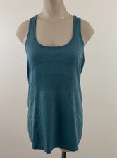 LULULEMON RUN SWIFTLY TECH Womens Sz 12 Blue Racerback Athletic Tank Top EXC