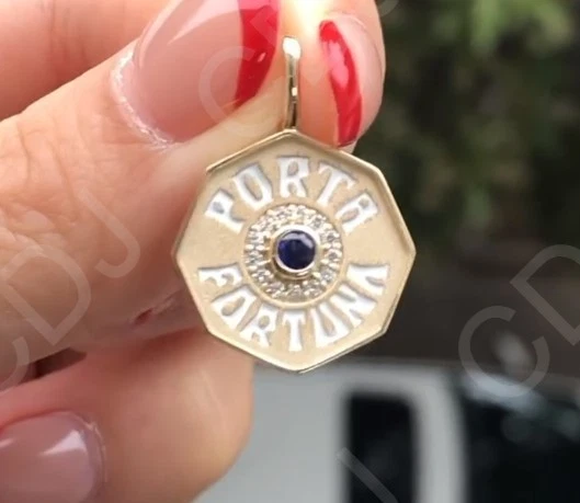 Colgante Diamante Creado en Laboratorio Regalo 4 Him Porta Fortuna Placas de Oro Rosa Plata Foto 2 de 4