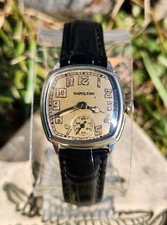 Vtg 1930 Hamilton Cushion Art Deco Men's 29mm Watch 987F Mechanical 14K GF 17J!!