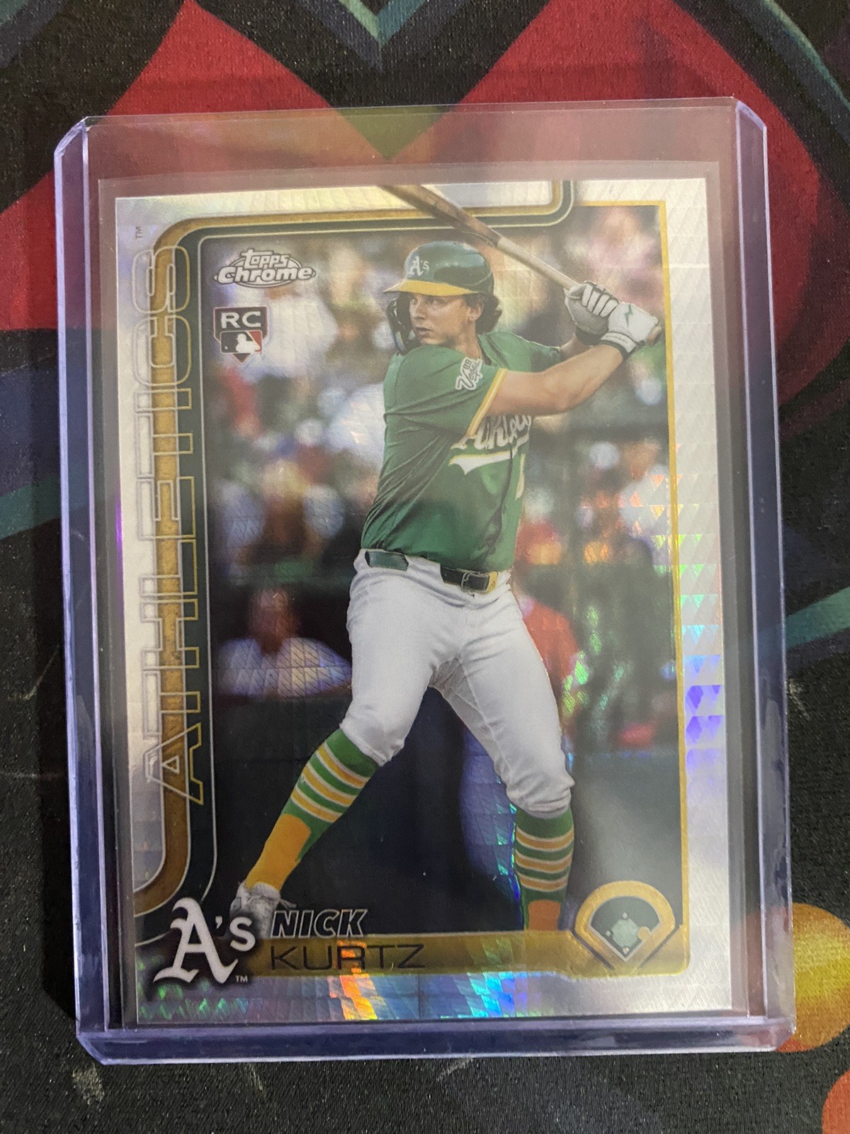 2025 Topps Chrome Update Nick Kurtz RC Prism Refractor Rookie #USC178 Athletics