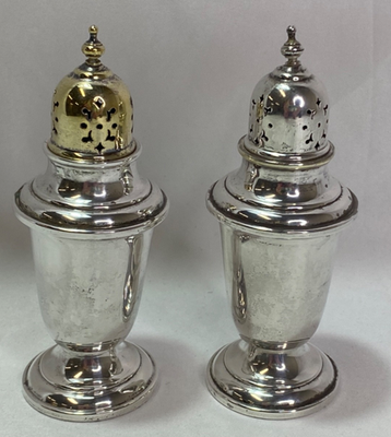 Vintage Gorham Sterling Silver Salt Pepper Shakers Pattern 758