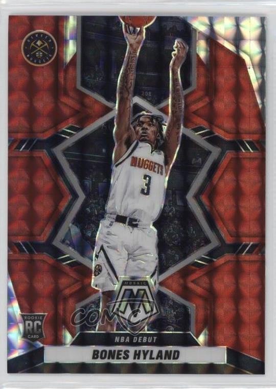 2021-22 Panini Mosaic NBA Debut Red Mosaic Prizm Bones Hyland #271 12yh