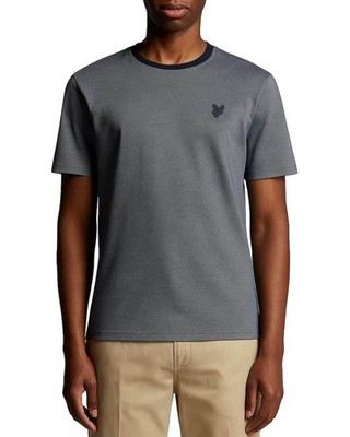Lyle & Scott Pique Interlock T-Shirt Chambray Blue