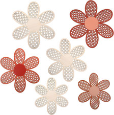 6 Pcs Boho Daisy Wall Decor Natural Rattan Flower Wall Hanging 3 Size Daisy Flow