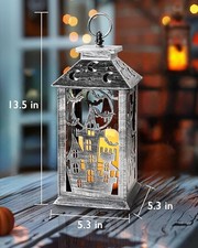 Set of 2 Halloween Indoor Outdoor Decorative Candle Lantern Haunted House Lights